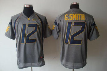Geno Smith West Virginia Mountaineers grey jersey