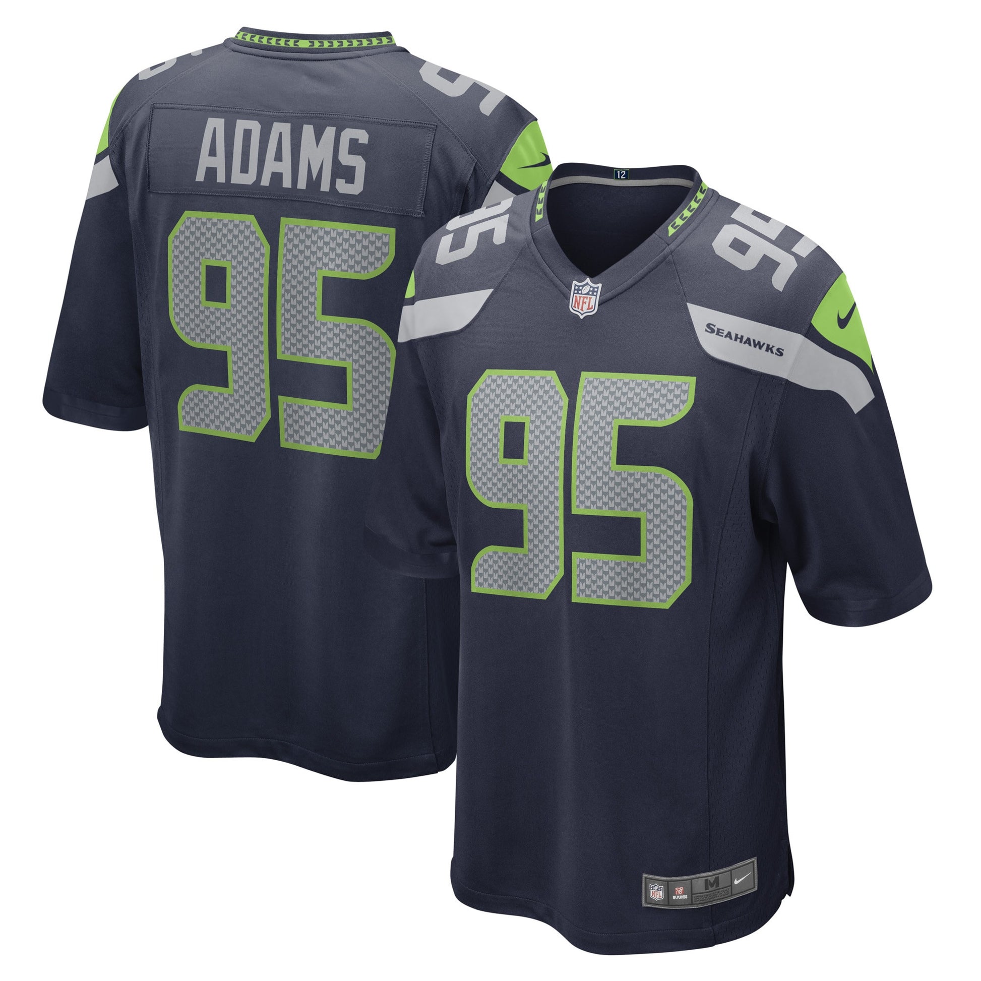 Myles Adams Seattle Seahawks navy Game jersey