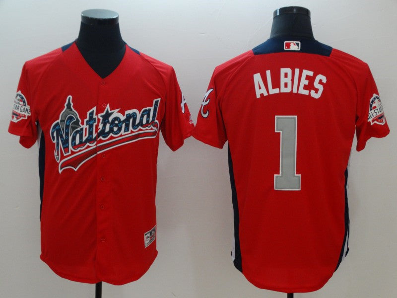 Ozzie Albies National League All-Star red All-Star jersey