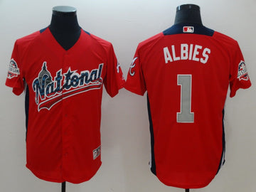 Ozzie Albies National League All-Star red All-Star jersey