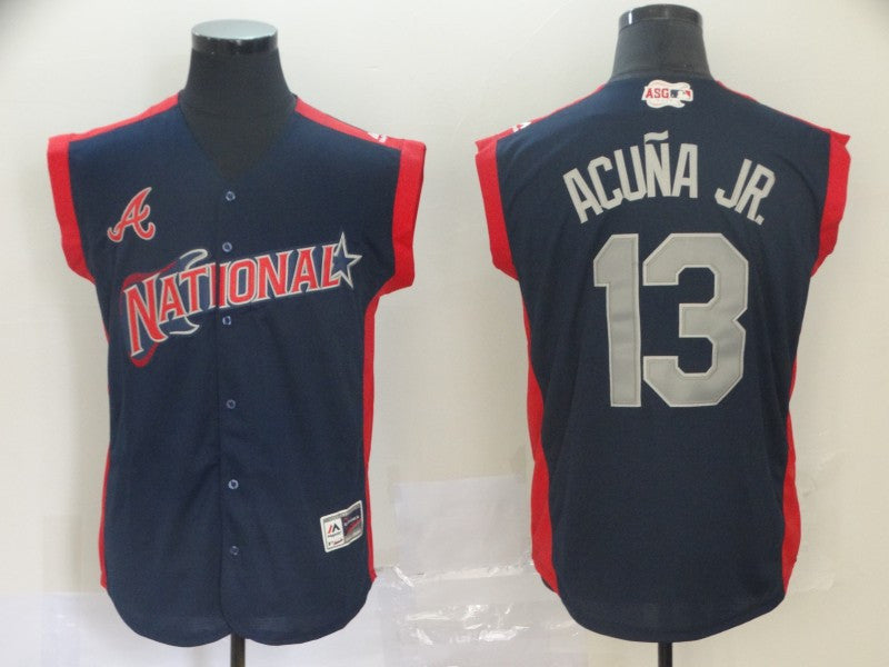 Ronald Acuna Jr National League All-Star navy Game jersey
