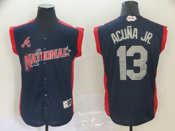 Ronald Acuna Jr National League All-Star navy Game jersey