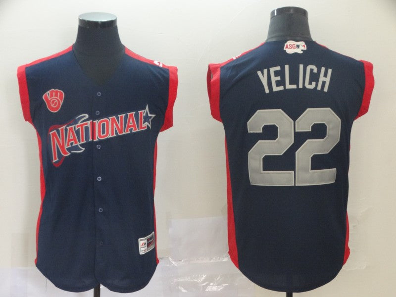 Christian Yelich National League All-Star navy All-Star jersey