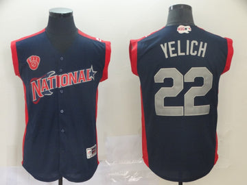 Christian Yelich National League All-Star navy All-Star jersey
