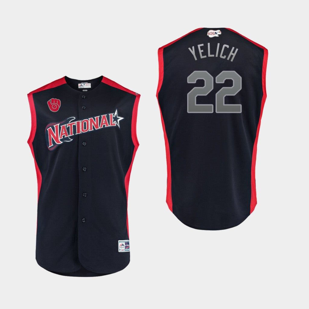 Christian Yelich National League All-Star navy All-Star jersey
