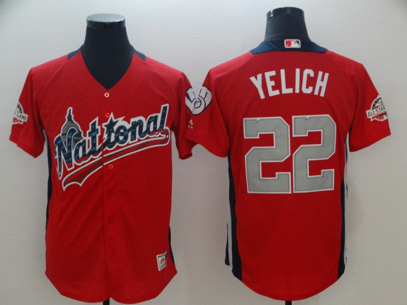 Christian Yelich National League All-Star red All-Star jersey