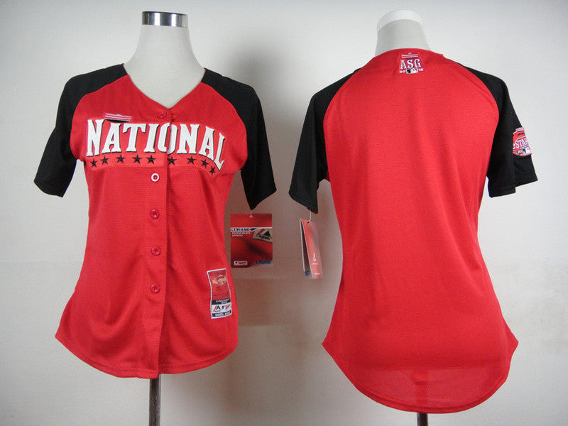 Custom National League All-Star red jersey