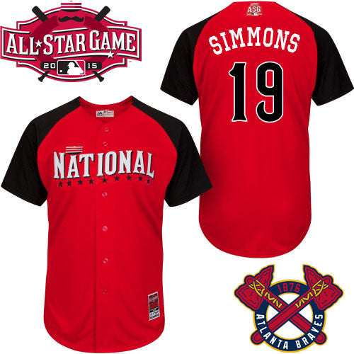 Braves National League All-Star red jersey