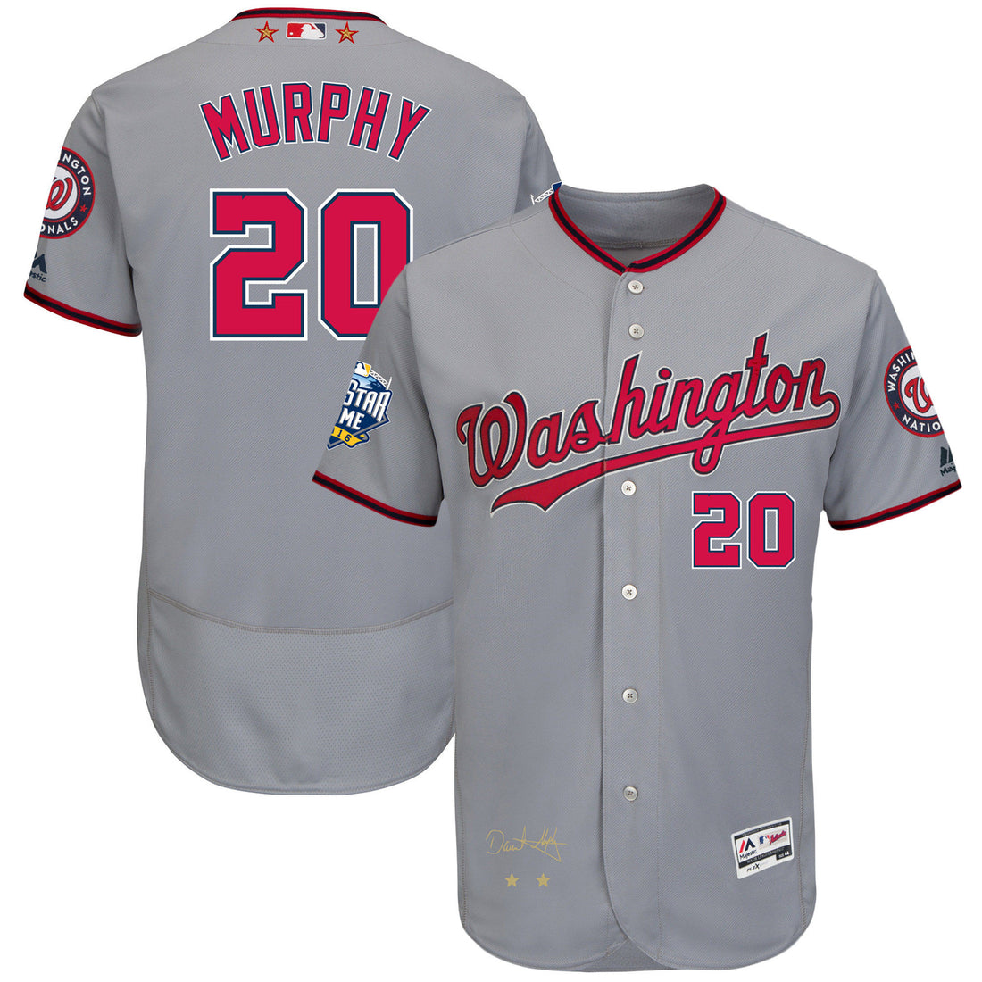 Daniel Murphy Washington Nationals grey All-Star jersey