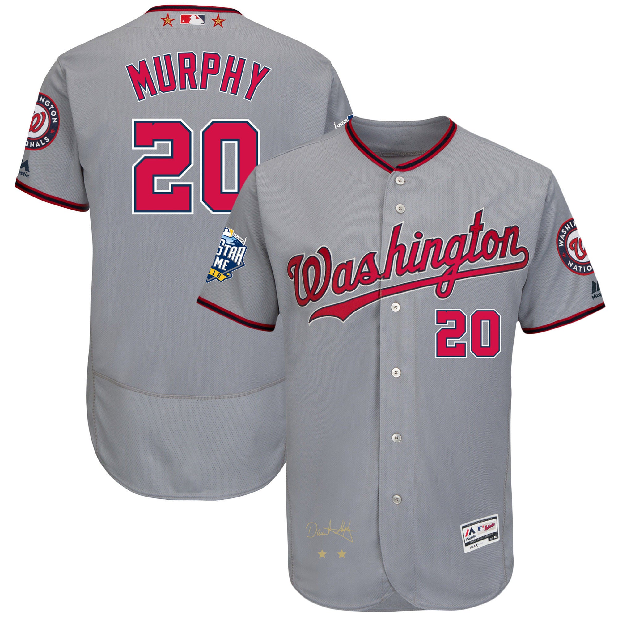 Daniel Murphy Washington Nationals grey All-Star jersey