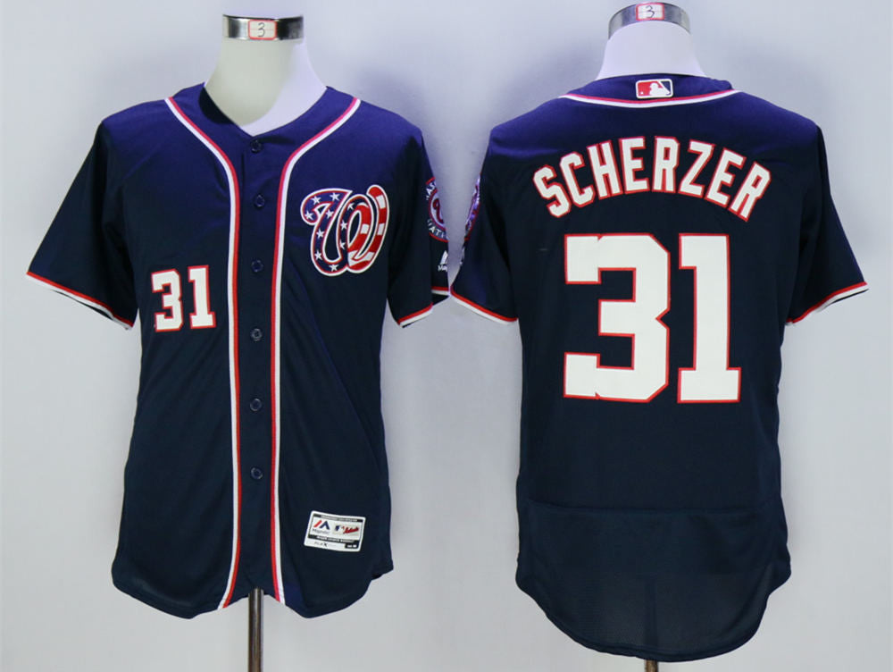 Max Scherzer Washington Nationals blue jersey