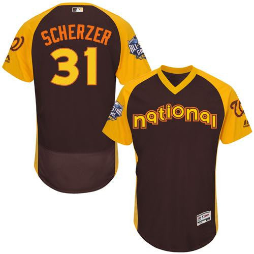 Nationals Max Scherzer National League All-Star brown All-Star jersey