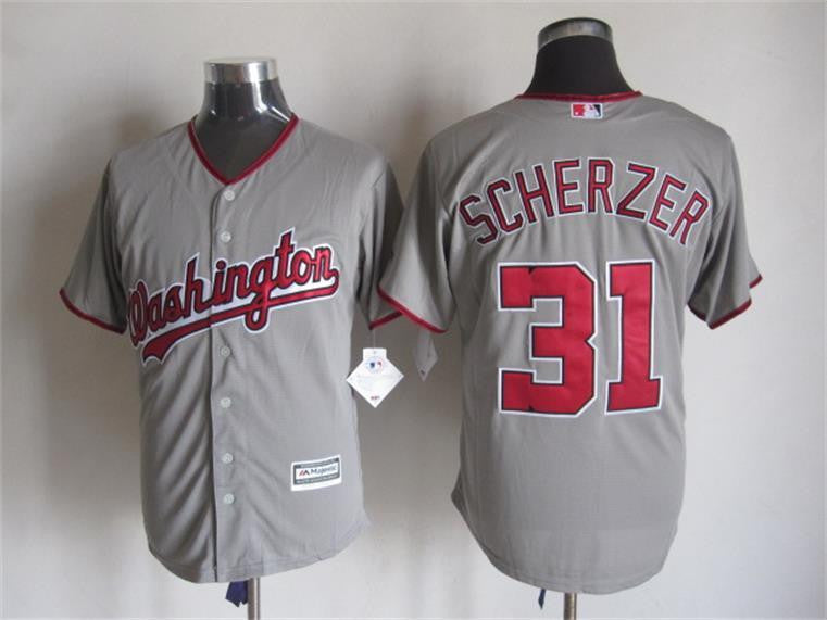 Max Scherzer Washington Nationals grey jersey