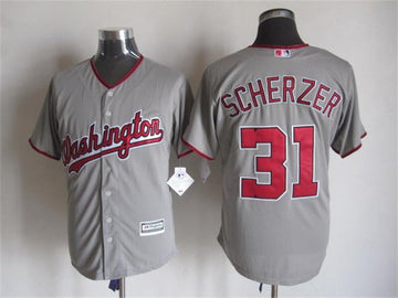 Max Scherzer Washington Nationals grey jersey