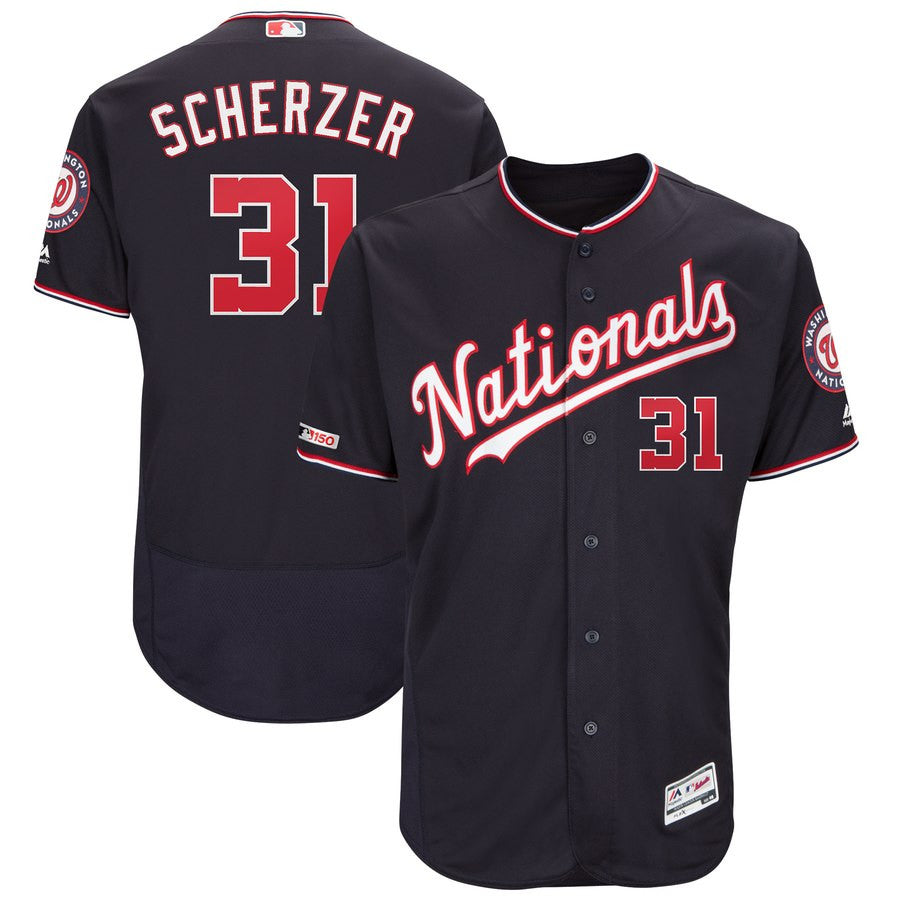 Max Scherzer Washington Nationals navy jersey