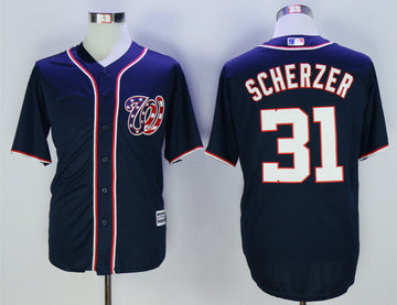 Max Scherzer Washington Nationals navy jersey