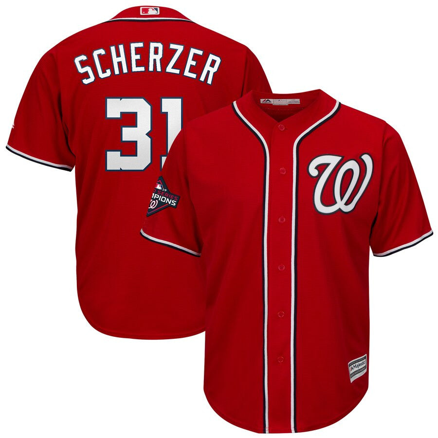 Max Scherzer Washington Nationals red jersey