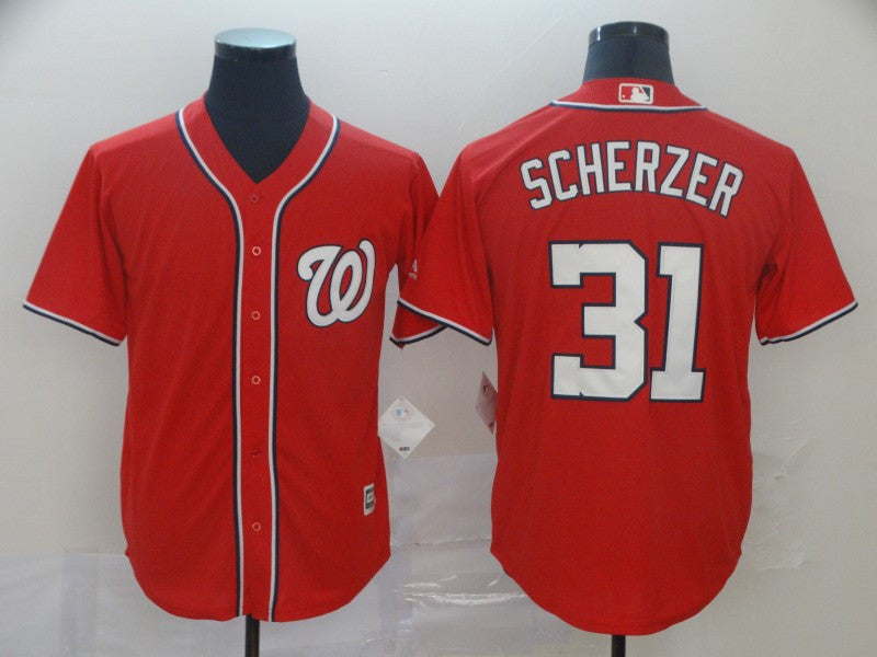 Max Scherzer Washington Nationals red jersey