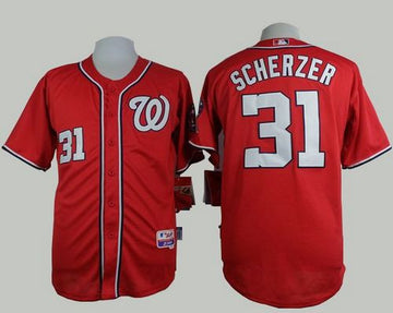 Max Scherzer Washington Nationals red jersey