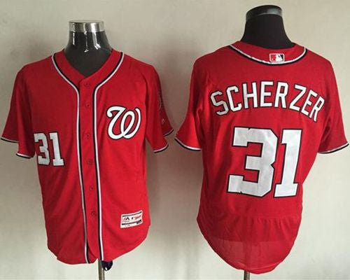 Max Scherzer Washington Nationals red Authentic jersey