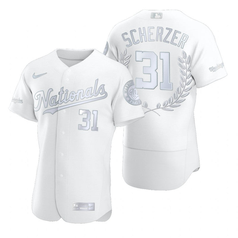 Max Scherzer Washington Nationals white Fashion jersey