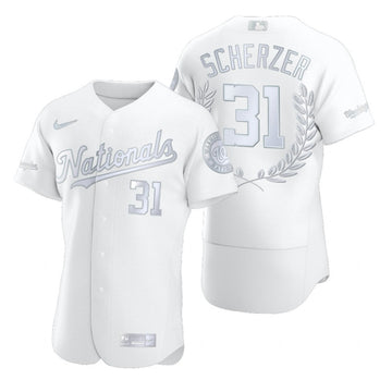 Max Scherzer Washington Nationals white Fashion jersey