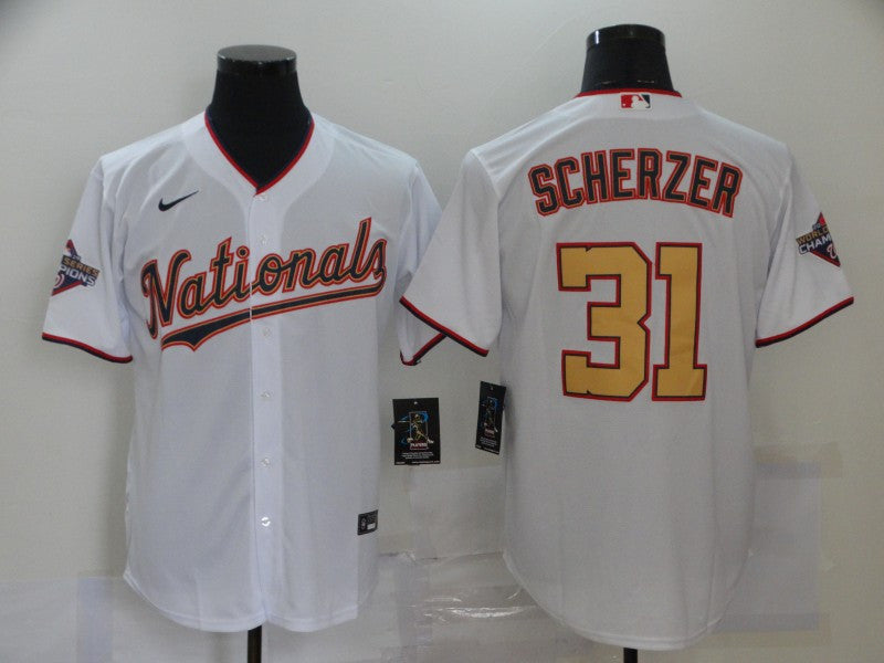 Max Scherzer Washington Nationals white jersey