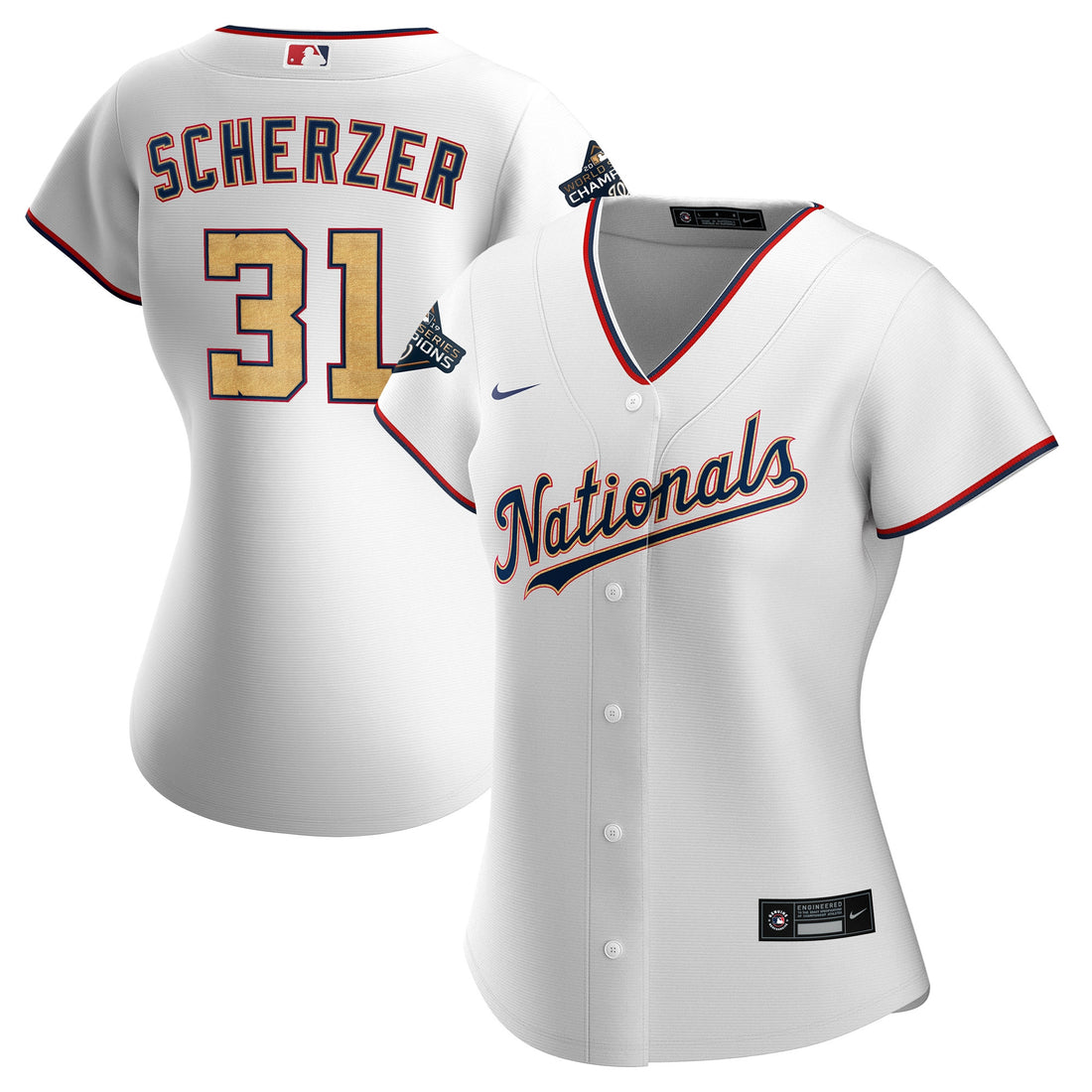 Max Scherzer Washington Nationals white jersey