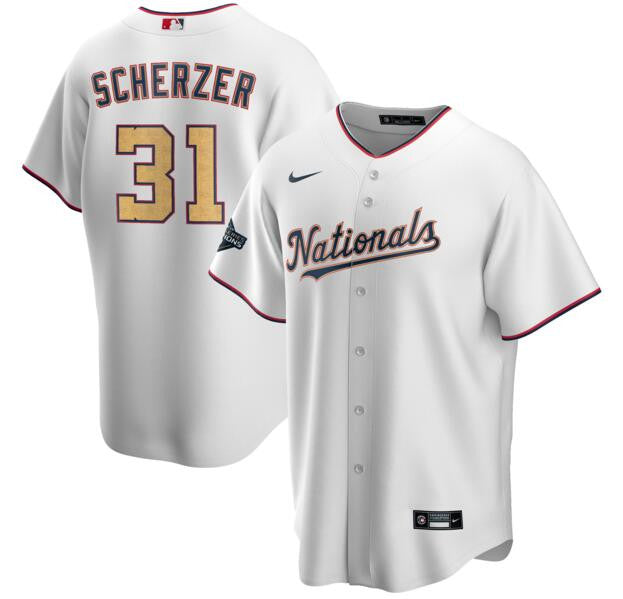 Max Scherzer Washington Nationals white jersey