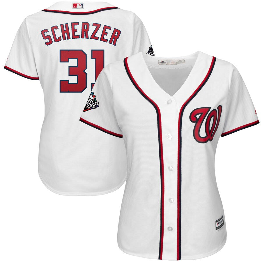 Max Scherzer Washington Nationals white jersey