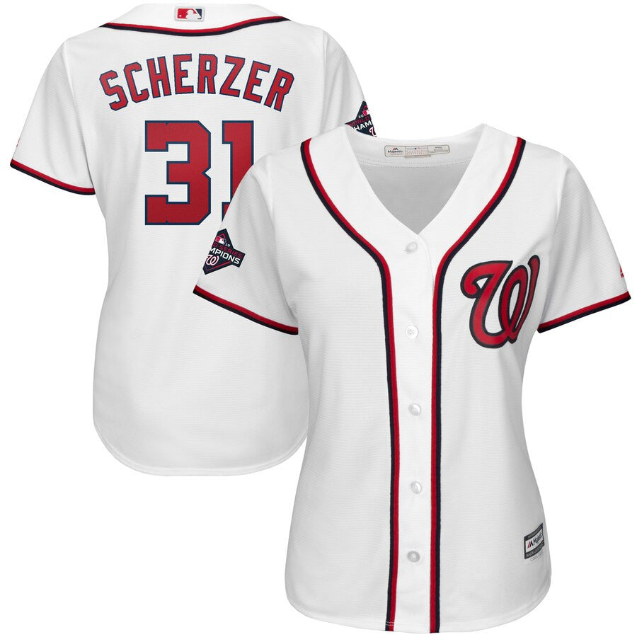 Max Scherzer Washington Nationals white jersey