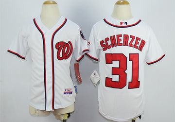 Max Scherzer Washington Nationals white jersey