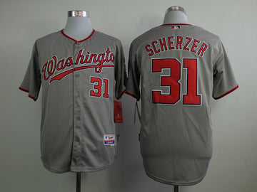 Scherzer Washington Nationals grey jersey