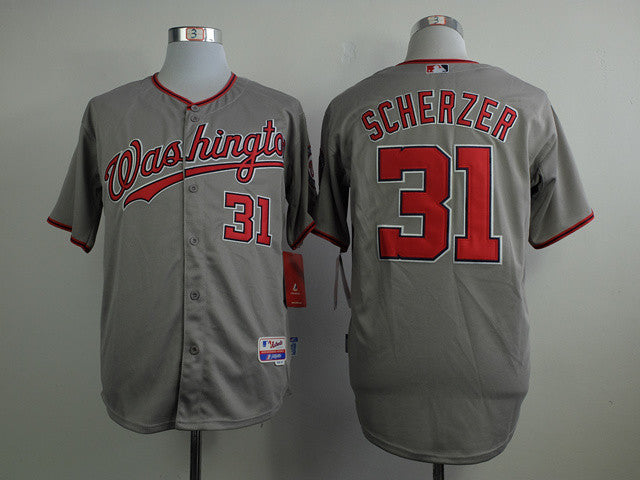 Scherzer Washington Nationals grey jersey