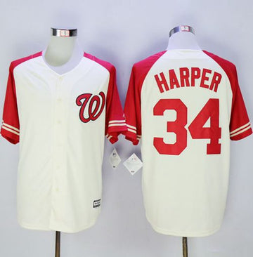 Bryce Harper Washington Nationals cream jersey