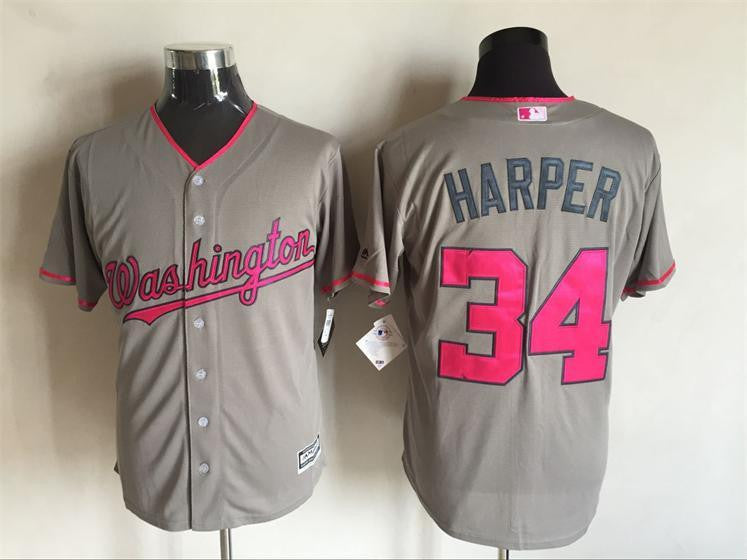 Bryce Harper Washington Nationals grey jersey