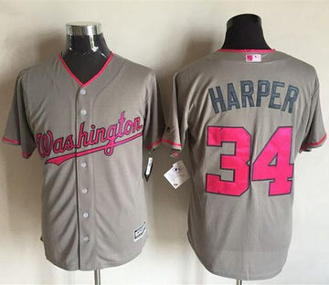 Bryce Harper Washington Nationals grey jersey