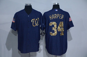Bryce Harper Washington Nationals navy Salute To Service jersey