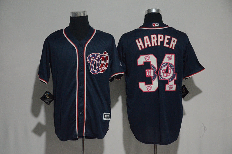 Bryce Harper Washington Nationals navy jersey