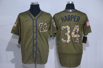Bryce Harper Washington Nationals olive jersey