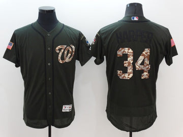 Bryce Harper Washington Nationals olive jersey