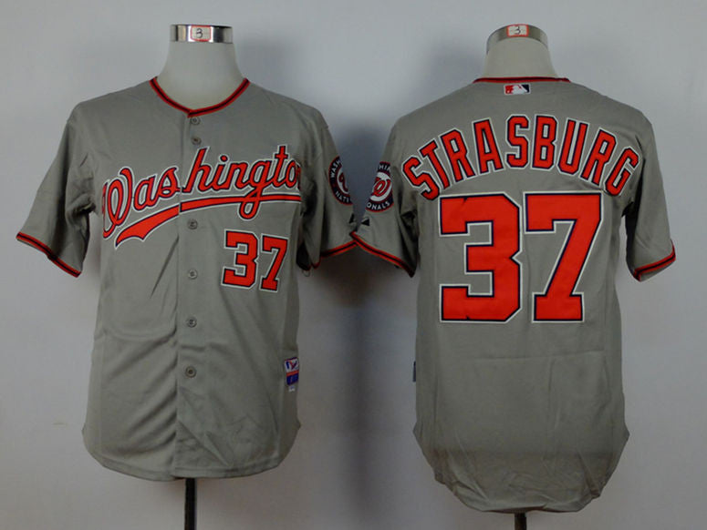 Stephen Strasburg Washington Nationals grey jersey