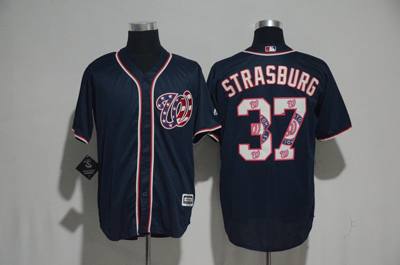 Stephen Strasburg Washington Nationals navy jersey