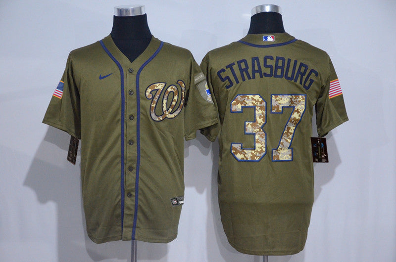 Stephen Strasburg Washington Nationals olive jersey