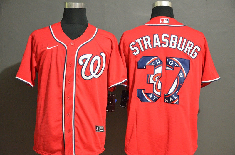 Stephen Strasburg Washington Nationals red Fashion jersey
