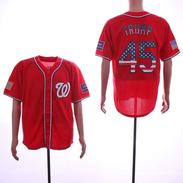 Donald Trump Washington Nationals red jersey
