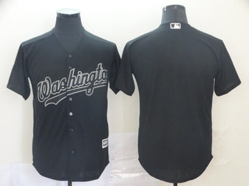 Custom Washington Nationals black jersey