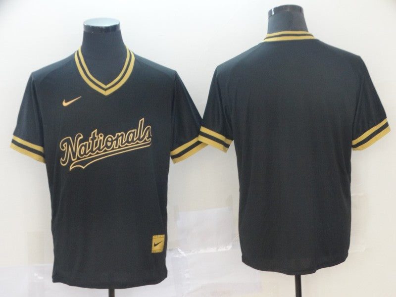 Blank Black Washington Nationals gold Legend jersey