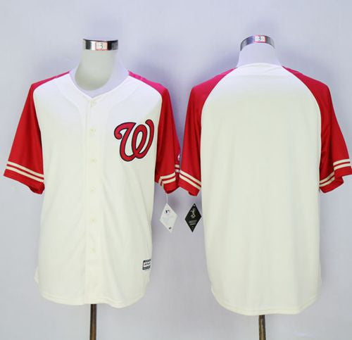 Custom Washington Nationals cream jersey