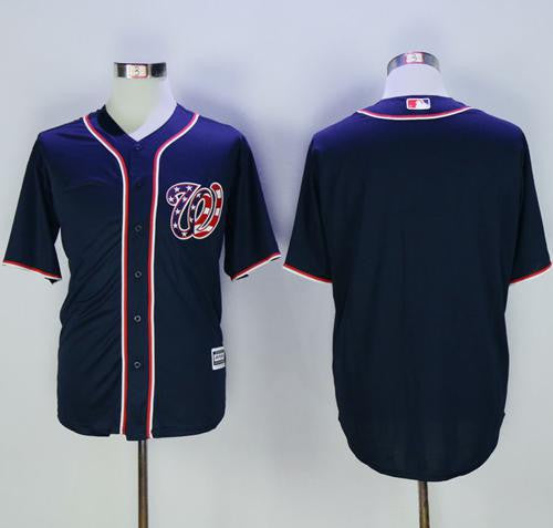 Custom Washington Nationals navy jersey